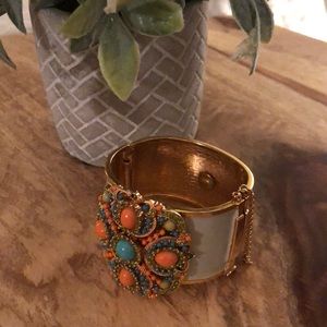 Jcrew beaded metal cuff bracelet